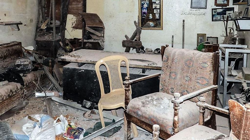 Syyrialaisen uutistoimiston julkaisema kuva Baniyasin kaupungista Israelin väitetyn ilmaiskun jälkeen.