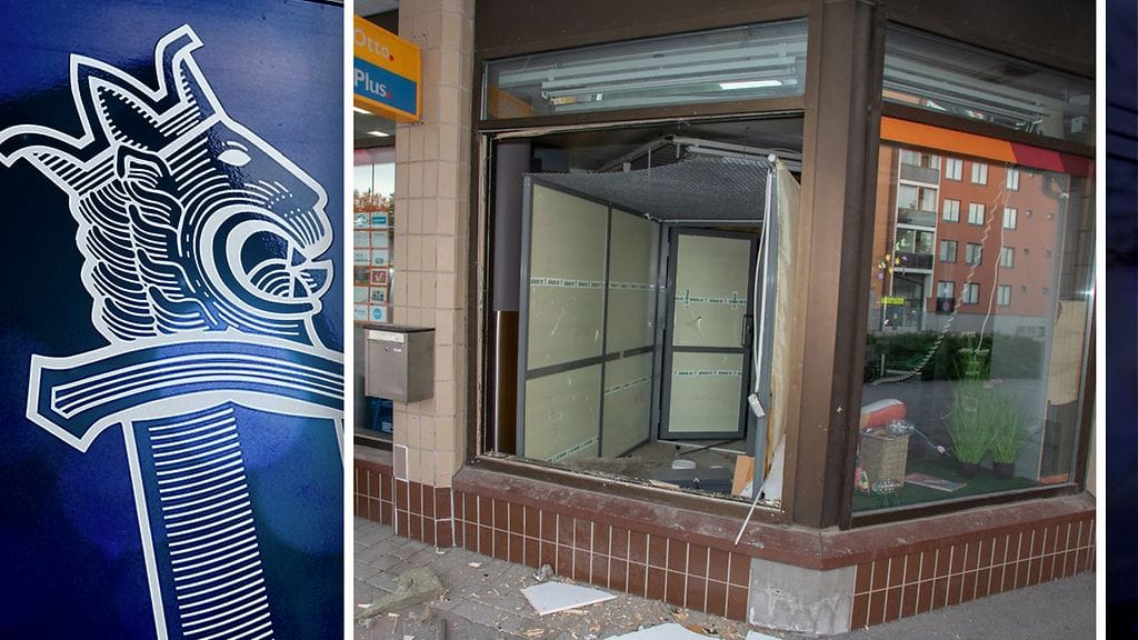 Tällaiset jäljet jäivät pankkiautomaattivarkaiden jäljiltä kiinteistön seinään Mäntsälässä.