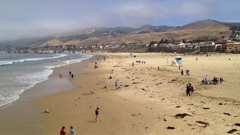 AOP Pismo Beach Yhdysvallat Kalifornia. Hiekkaranta, rantaloma.