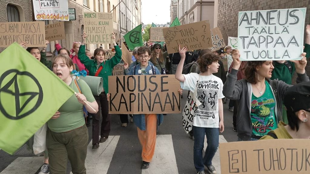 Elokapinan mielenosoittajia kuvattuna vuonna 2024. Arkistokuva.