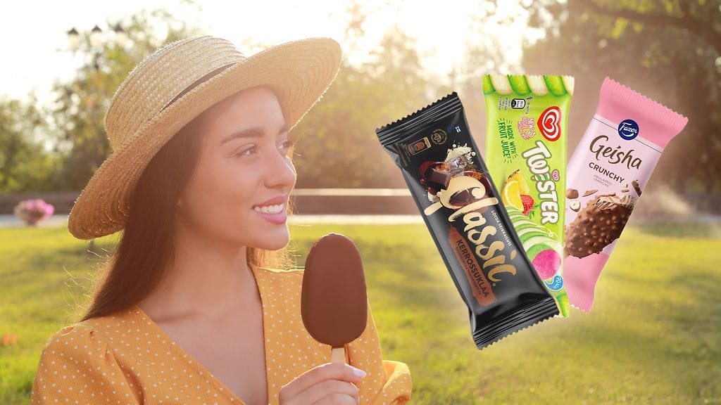 Ketjujen myydyimmissä jäätelöissä löytyy eroja. Useimmat suosikkimaut ovat kuitenkin suklaalla kuorrutettuja maitojäätelöpuikkoja.