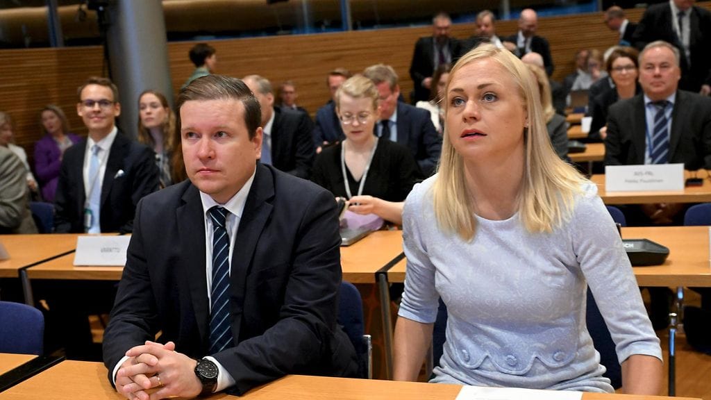 Ulkomaankauppa- ja kehitysministeri Ville Tavio (ps) puhui tänään suurlähettiläspäivillä.