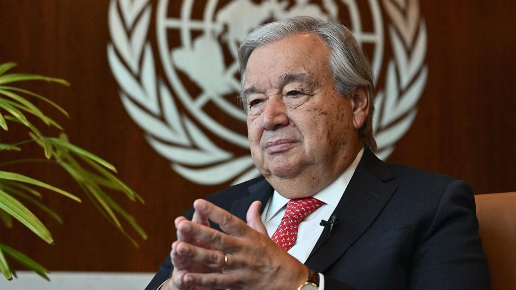 YK:n pääsihteeri Antonio Guterres oli AFP:n haastattelussa YK:n päämajassa New Yorkissa 16. tätä kuuta.