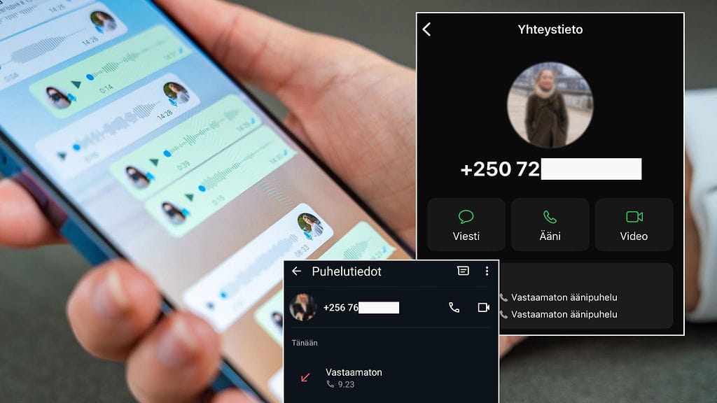 Huijarit käyttävät kaikkia mahdollisia välineitä päästäkseen tavoitteeseensa. Kuvakaappaukset Whatsappista