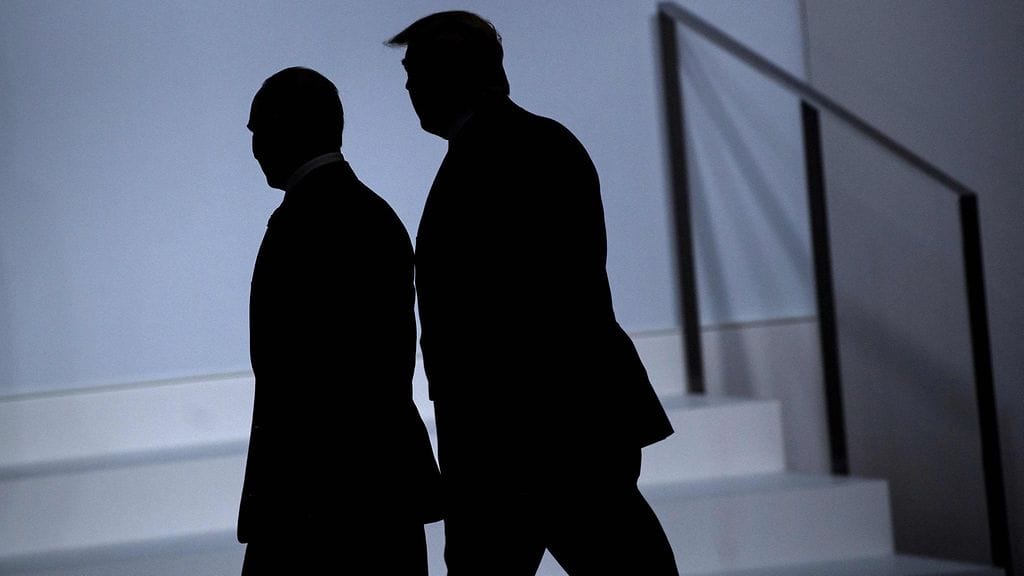 Vladimir Putin ja Donald Trump kesäkuussa 2019, jolloin molemmat olivat presidenttejä.