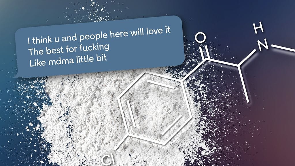 Viesteissä lupailtiin, että suomalaisista olisi asiakkaiksi 4-CMC-huumausaineelle. Kuvan jauhe kuvitusta.