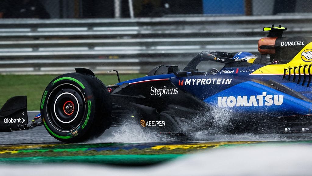 Franco Colapinto joutui vesiliirtoon Brasilian GP:n sateessa.