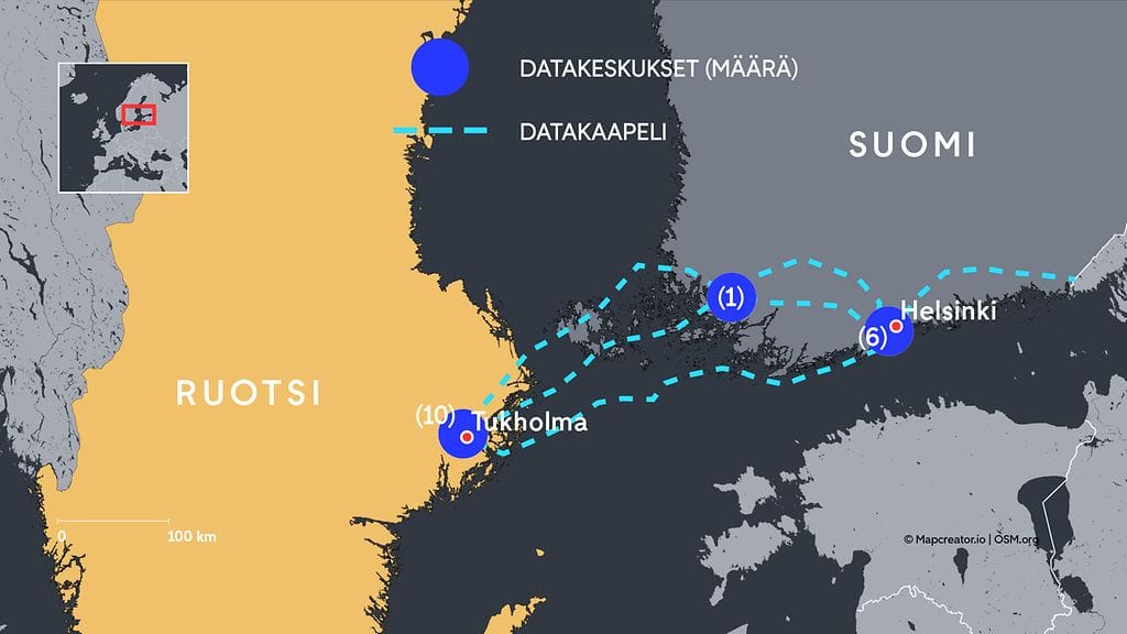 0312 datakaapeli, kartta, suomi, ruotsi