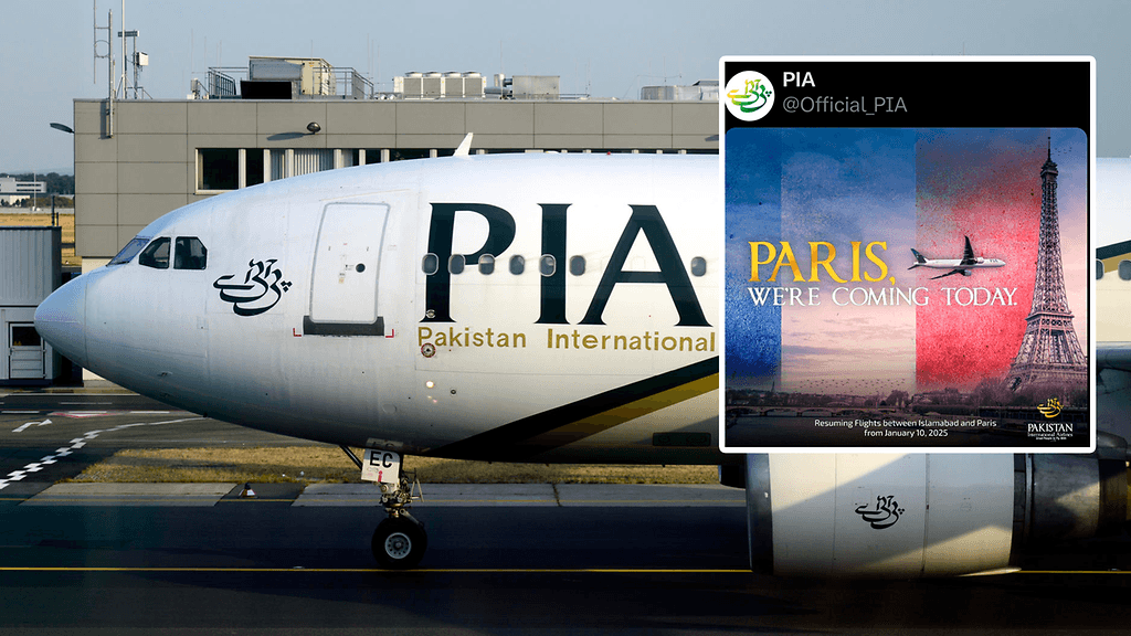 Lentöyhtiön mainos herättää helposti mielikuvan, että lentokone on lentämässä suoraan päin Pariisin kuuluisaa maamerkkiä.