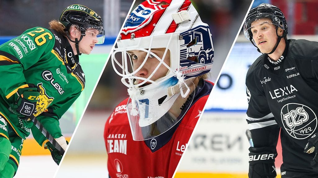 Okko Kangasniemi (vas.), Emil Vuorio ja Henri Knuutinen ovat kaikki käyneet Mestiksen kärkipelaajina Liigassa tällä kaudella.
