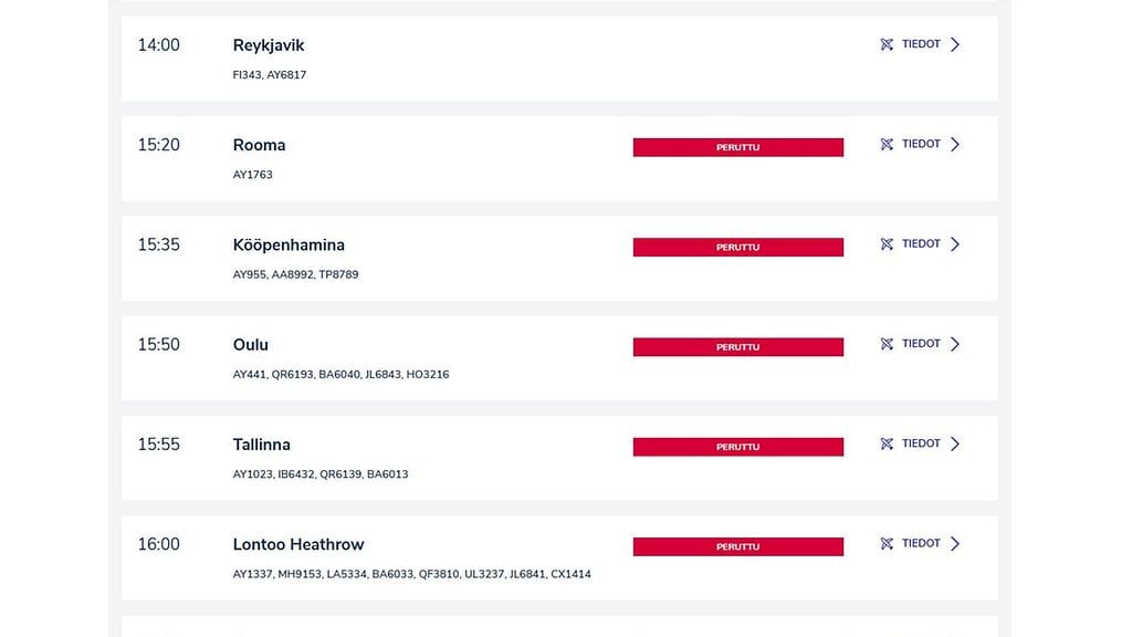 2503 FINAVIA LÄHTEVÄT PERUTUT FINNAIR