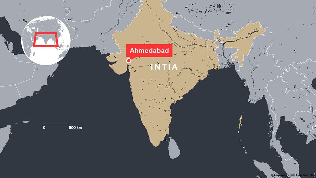 1206 Intia Ahmedabad kartta