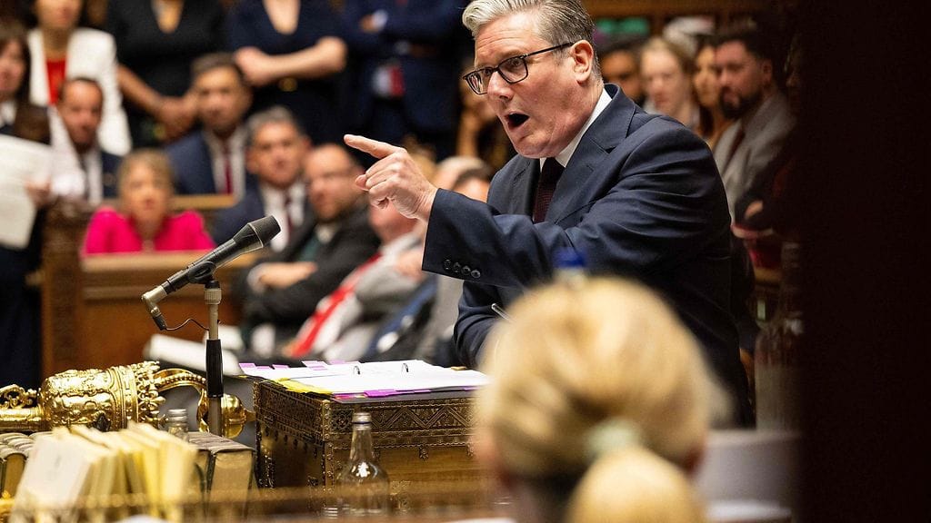 Britannian pääministeri Keir Starmer. Britannian hallitus on jäädyttänyt joitain sotatarvikkeiden vientilupia Israeliin