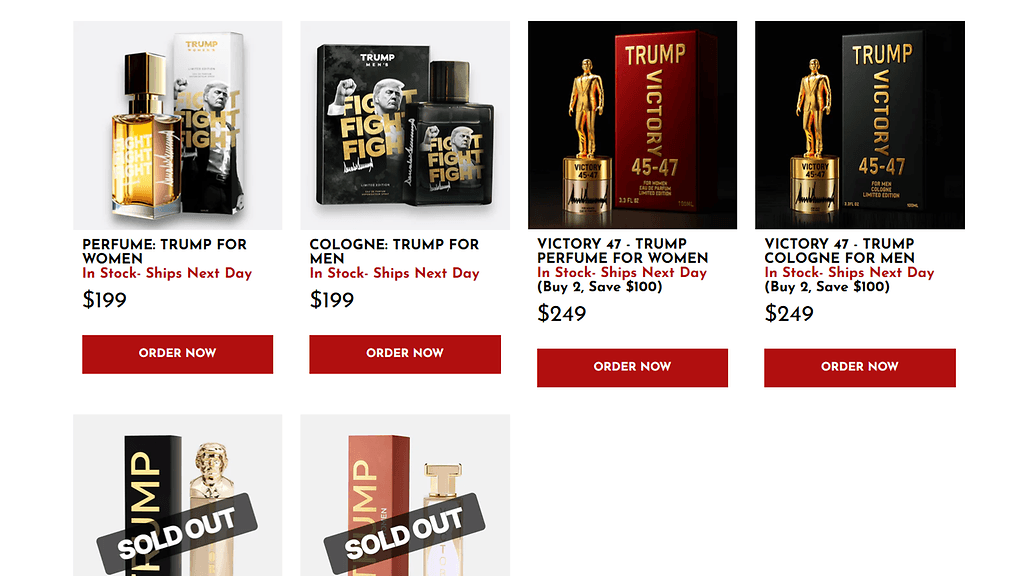 KUVAKAAPPAUS 0207-Trumpin hajuvesisivusto