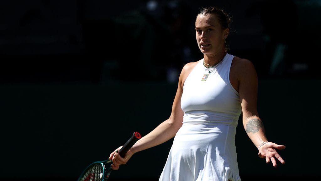 Maailman ykköspelaaja Aryna Sabalenka oli lujilla Wimbledonin puolivälieräottelussa.