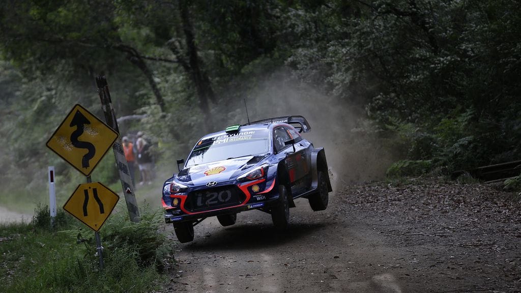 Australiassa ajettiin MM-rallia viimeksi vuonna 2018. Kuvassa Hayden Paddon.