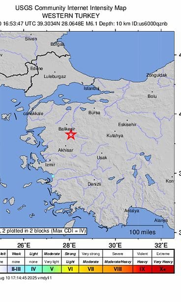 Turkissa voimakas maanjäristys
