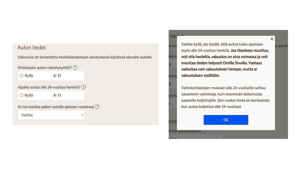 Kuvakaappaukset If Vahinkovakuutus