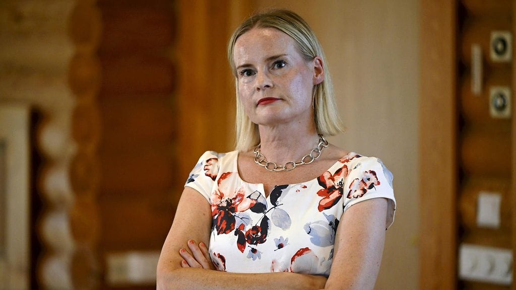 Valtiovarainministeri Riikka Purra (ps.) Moisniemessä Espoossa 6. elokuuta.