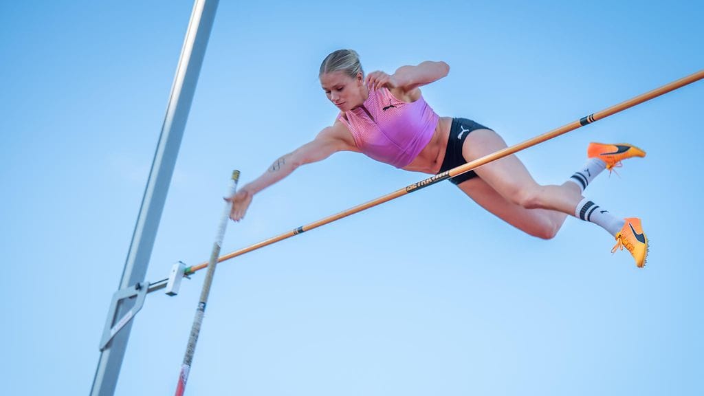 Elina Lampela hyppäsi oman ulkoratojen ennätyksensä Belgiassa. Arkistokuva.