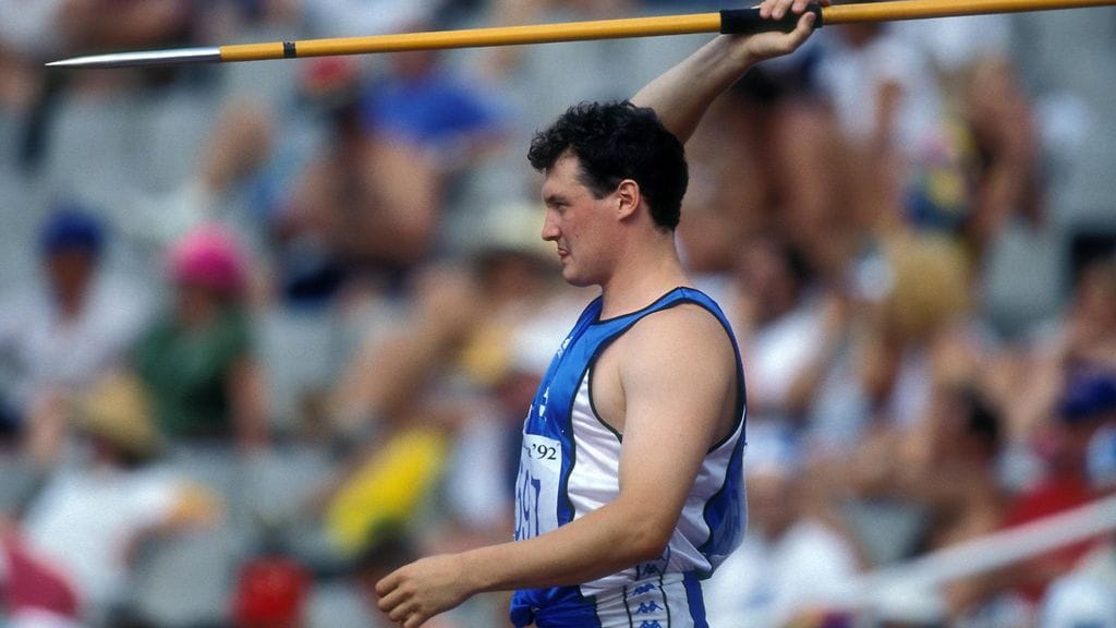 Kimmo Kinnunen oli uransa huipulla 1990-luvun alussa. Maailmanmestaruuden perään hän oli neljäs Barcelonan olympialaisissa 1992 (kuvassa) ja toinen Stuttgartin MM-kisoissa 1993.