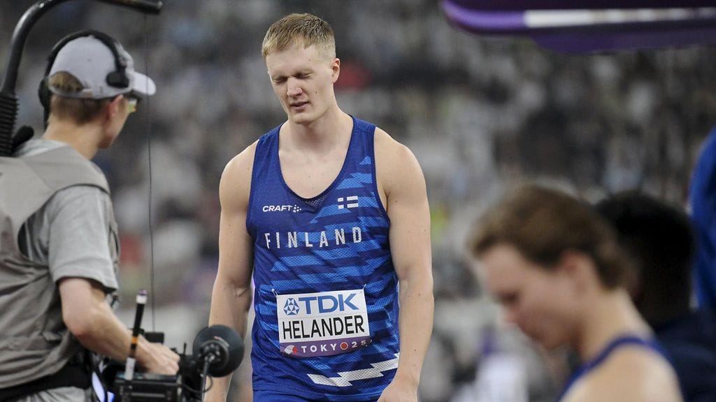 Oliver Helander pettyi keihäskarsintaansa Tokion MM-kisoissa.