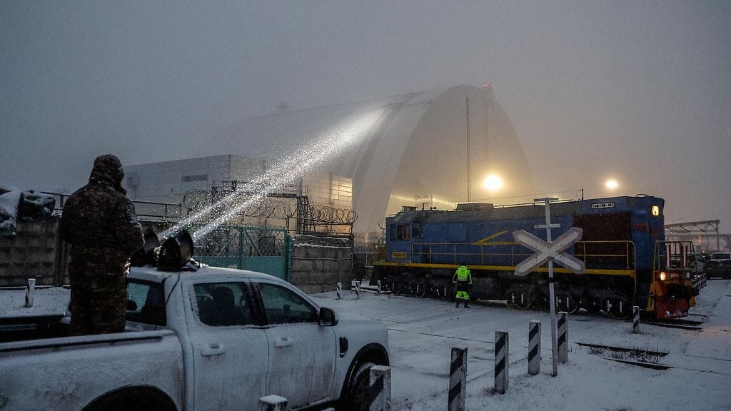 Ukrainan mukaan Tshernobylin kuori vaurioitui Venäjän drooni-iskussa helmikuussa. Kuvituskuva alueelta.