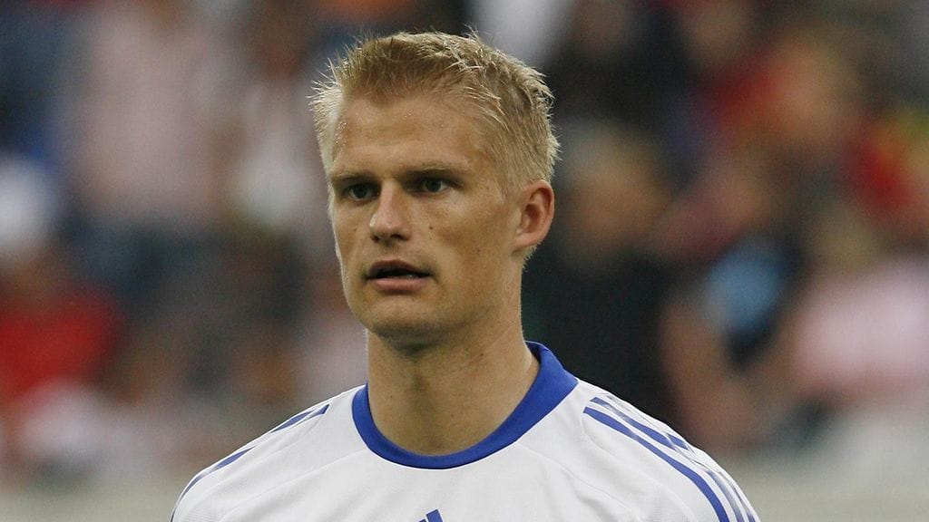 Juha Pasoja Suomen maajoukkueen paidassa vuonna 2008.