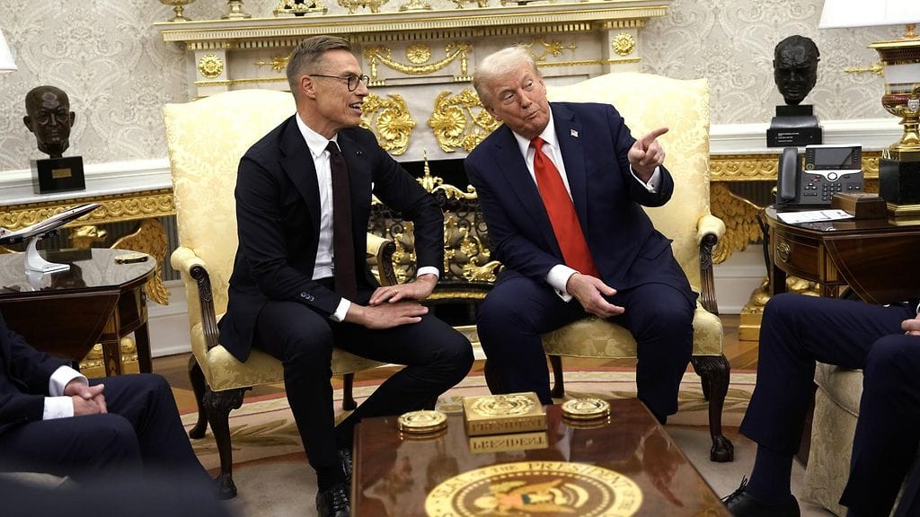 Presidentit Stubb ja Trump Valkoisessa talossa 9. lokakuuta, jolloin Trump lupasi puolustaa Suomea Venäjän mahdolliselta hyökkäykseltä.