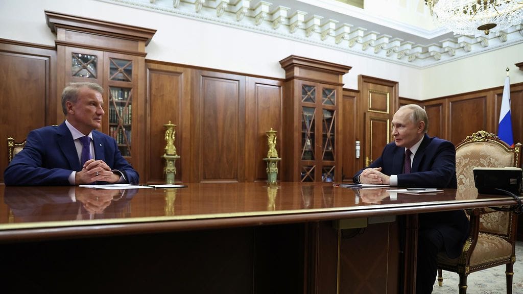 Sperbankin toimitusjohtaja Herman Gref ja Venäjän presidentti Vladimir Putin tapasivat 10. marraskuuta.