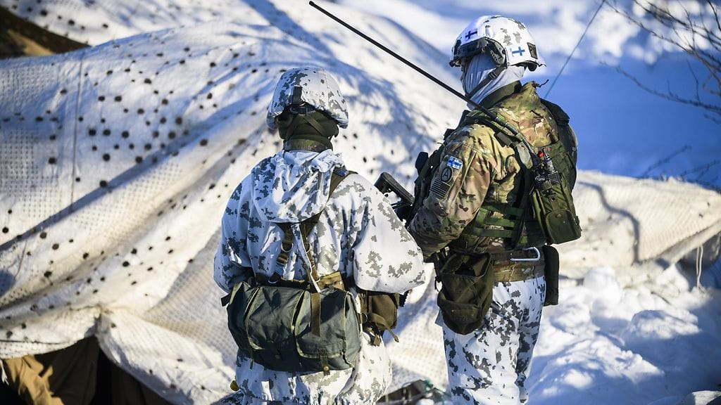 Kuvituskuva mediatilaisuudesta Rovajärveltä 28. helmikuuta 2023. Jääkäriprikaati järjesti talviolosuhdekoulutusta yhdysvaltalaisjoukoille Lapin alueella talvella 2023.