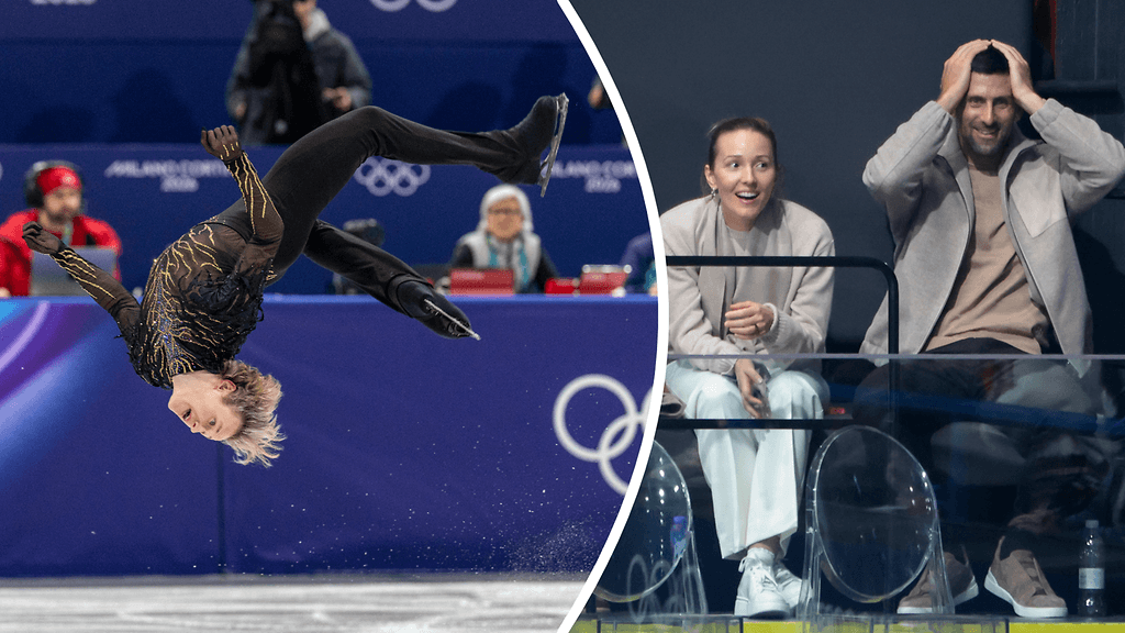 Ilia Malininin temppu olympialaisten taitoluistelussa hämmästytti myös Novak Djokovicia vaimoineen.