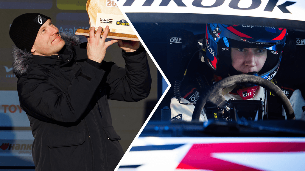 Talipomo Jari-Matti Latvala (vas.) sai juhli Ruotsissa Toyotan neloisvoittoa. Sami Pajari oli kolmas.